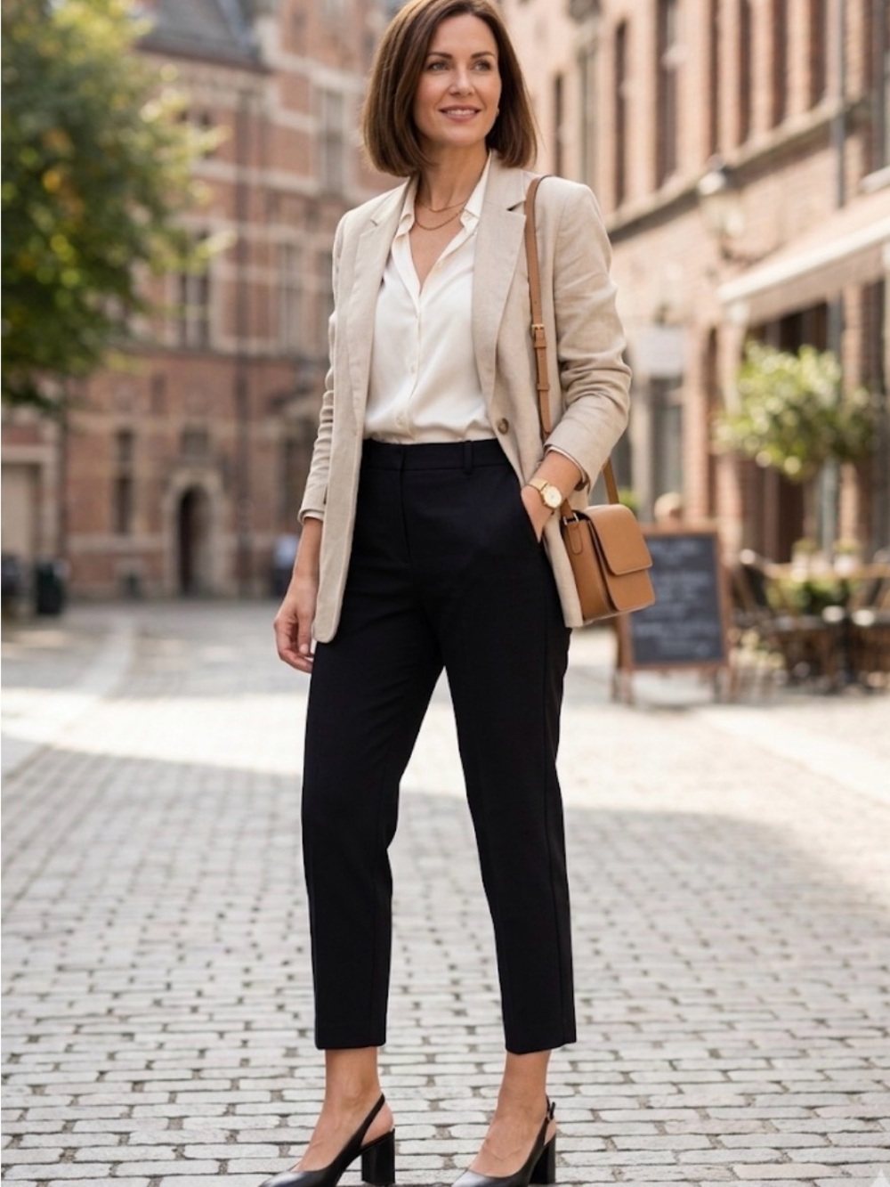 JL Atelier Classic Black Tailored Ankle Pants - Sleek Workwear
